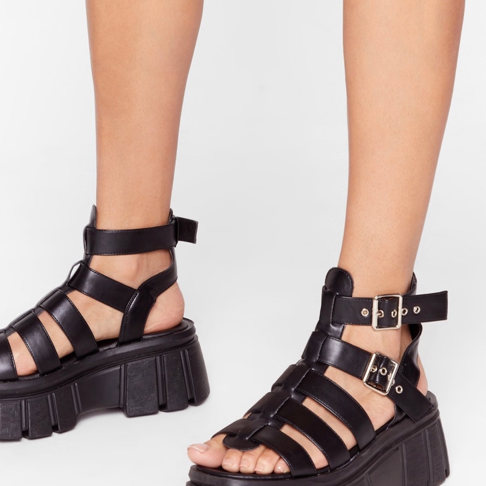 Nasty Gal Mood Booster Cleated Platform Sandals
